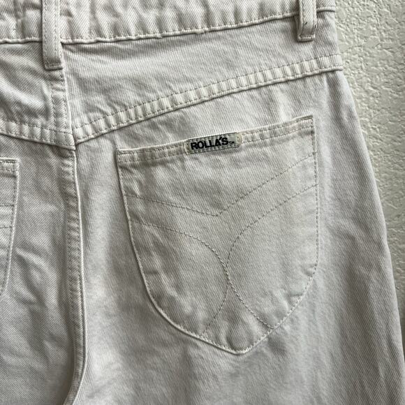 ROLLAS Original High Rise Straight Jeans Salt Color Cream Sz 28 Retro Pockets - Picture 7 of 10